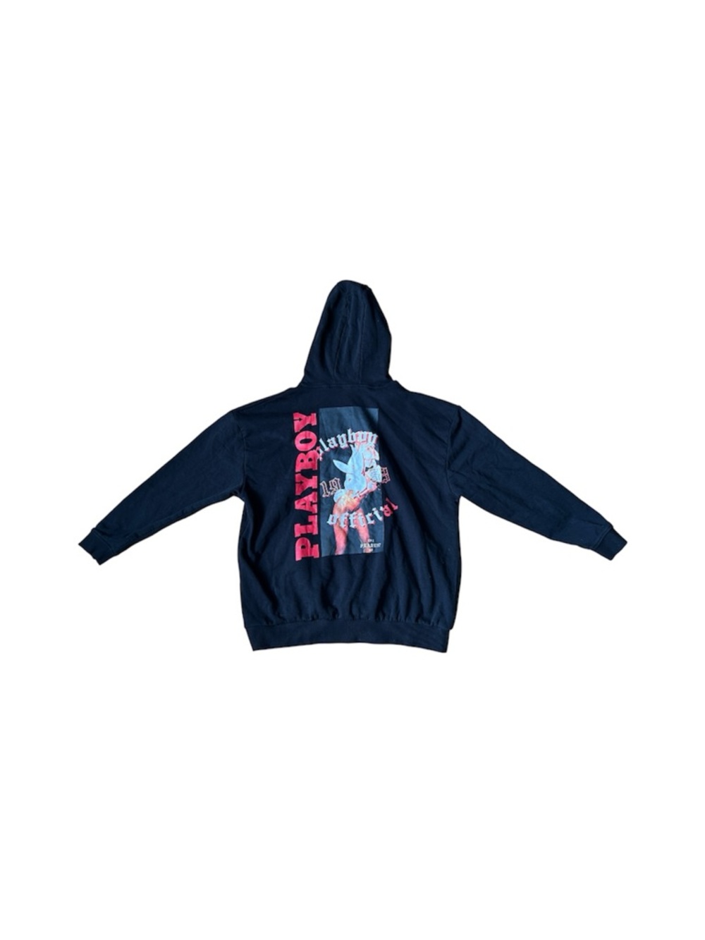 Comfortable Cozy Everyday PLAYBOY X DEF Men’s Black Hooded Pullover Sweater